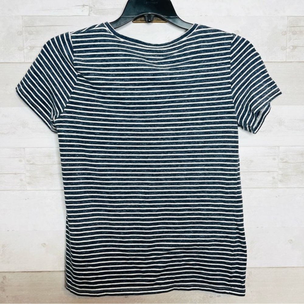 New Ann Taylor Navy and White Striped Top